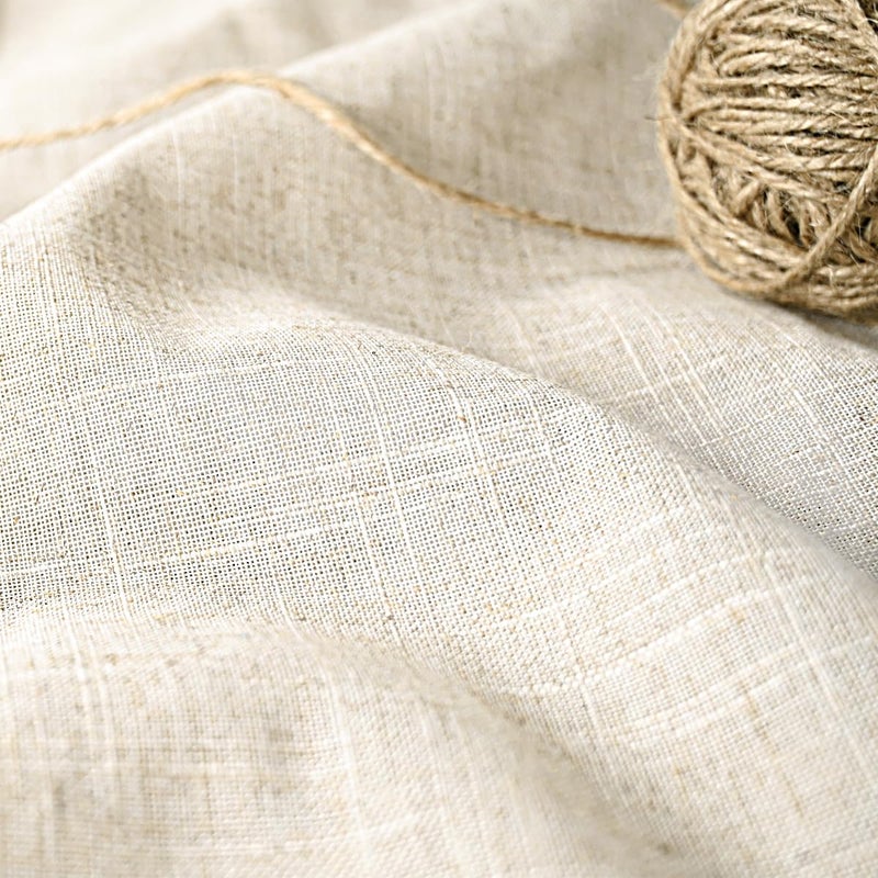 DOSLY IDÃ‰ES Farmhouse Shower Curtain,Beige and Gray Stripe,Button Curtain,Linen and Cotton Woven Fabric,Rustic Charm Country Chic Style,72x72 in - Image 2